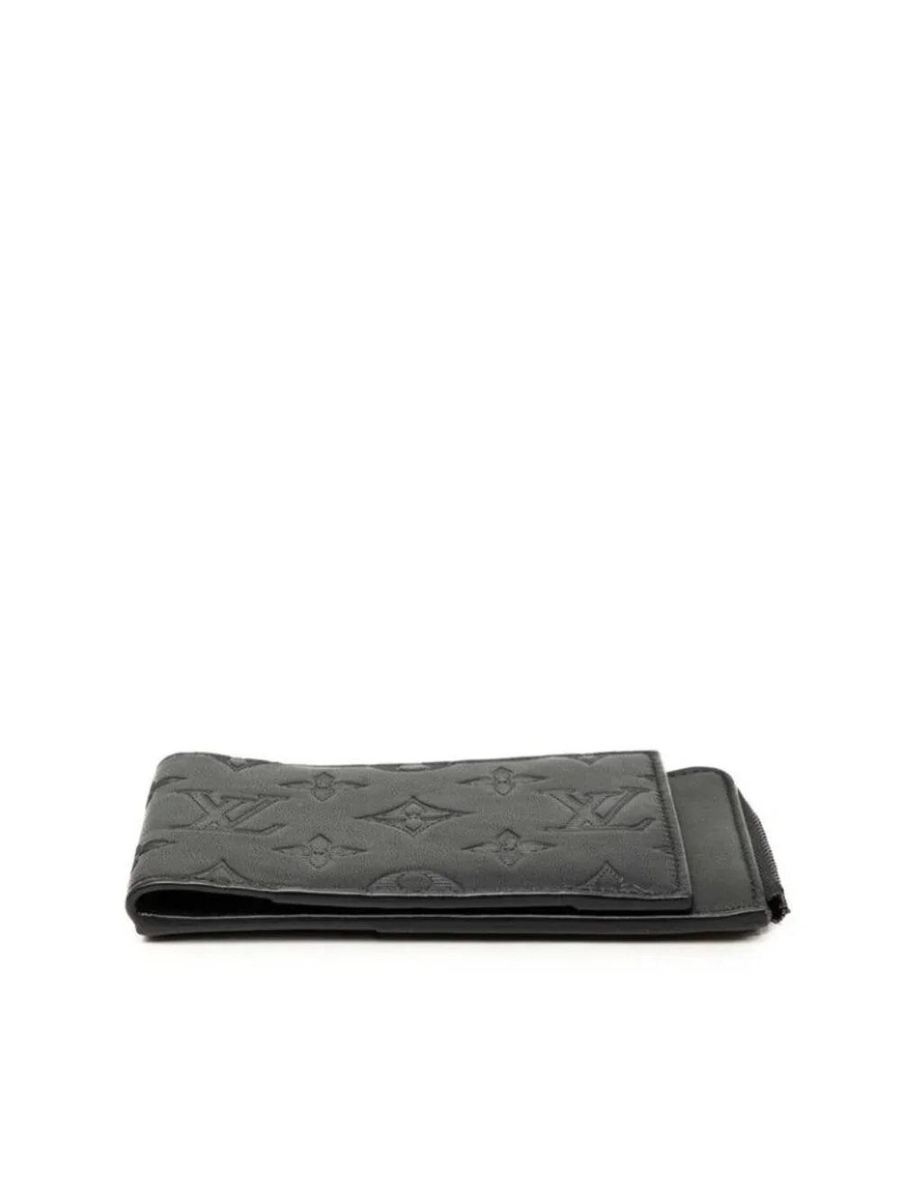 Louis Vuitton Monogram Shadow Hybrid Wallet Bifold Compact Noir Black Leather